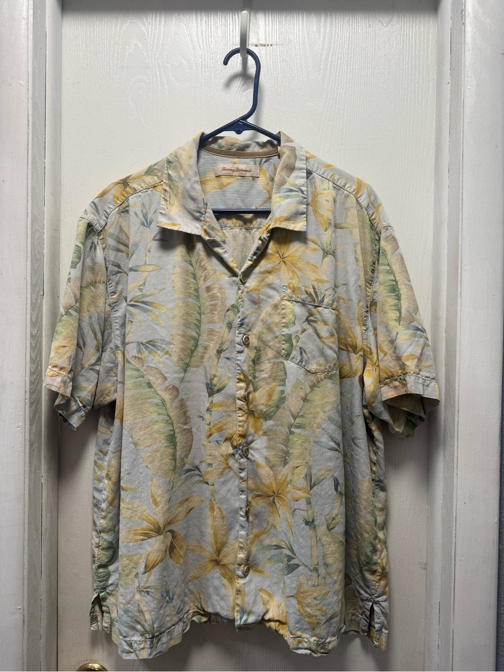 Tommy Bahama Light Blue, Yellow & Green Tropical Short-Sleeve Button-Up Shirt